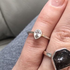 costume jewelry faux diamond ring, size 5